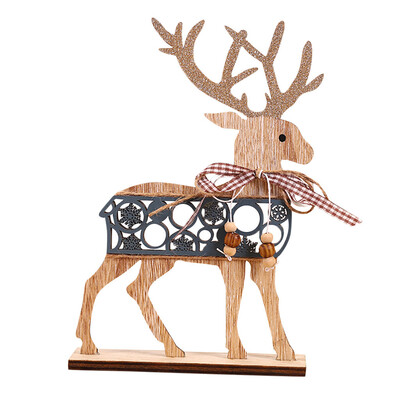 

〖Follure〗Christmas Decoration Wooden Ornaments Elk Gift Window Table Simple Decoration