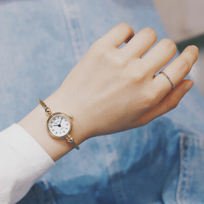 

French Minority Watch Female Student Korean Edition Simple Fresh&Ancient Chinese Style Rose&Gold Bracelet 2018
