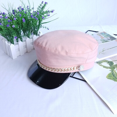 

Beret retro duck tongue flat top navy hat female Korean wave autumn England thin red octagonal hat Joker