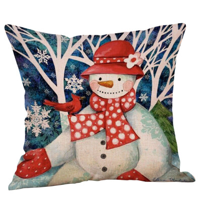 

〖Follure〗Christmas Christmas Snowman Cushion Cover Throw Pillow Case Sofa Bed Home Decor