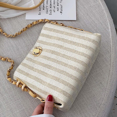 

Weaving small bag woman 2019 new Xia Chao Korean version 100 lap single shoulder slanted fashion chain bucket bag