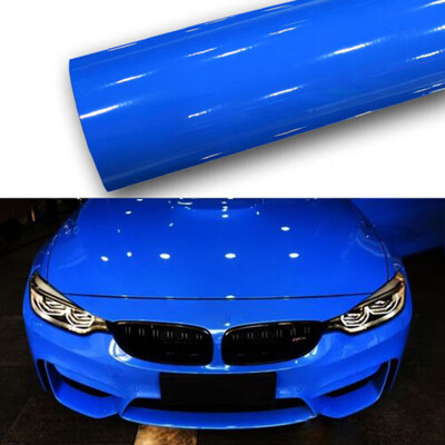 

30150CM Super Glossy Blue Vinyl Film Bubble Free DIY Car Wrap Sticker Decal