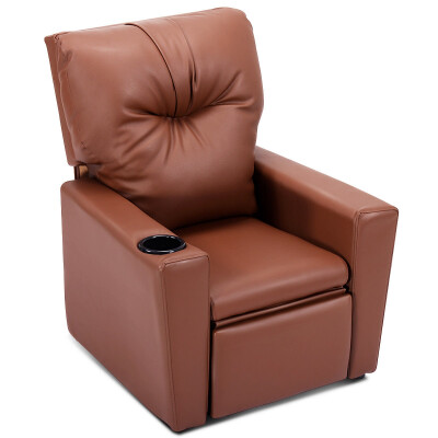 

Ergonomic Lounge Kids Sofa with Cup Holder-Brown