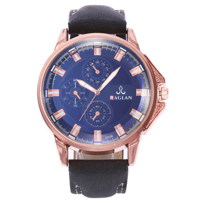 

Supply mens new sports military watch fake three-eye large dial belt quartz watch