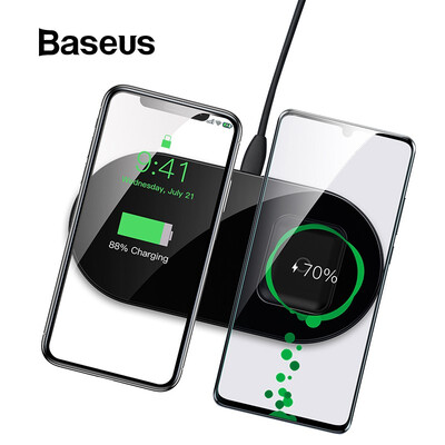 

Baseus thin 18W Max 2 in 1 Wireless Charger For Phones&Pods wireless charger for iPhone X Huawei Samsung OPPO ViVo