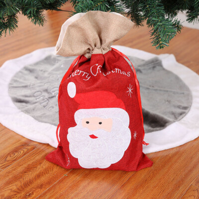 

Tailored Santa Burlap Gift Bag Tote Bag Decoration Christmas Party Supplies