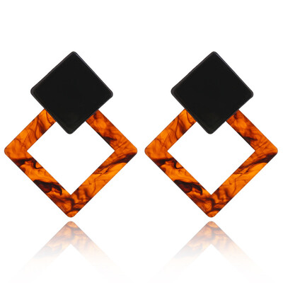 

EK833 European Trend Geometry Vintage Rhombus Acrylic Drop Earrings for Women Jewelry Gift Earring Square Brincos Party Jewelry