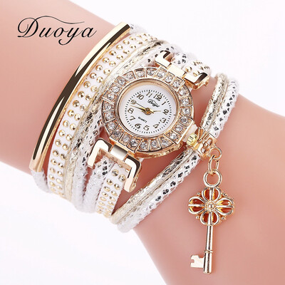 

Womens diamonds tide rivet round bracelet bracelet with diamond flower pendants womens watch