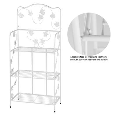 

Greensen 3-Tier Elegant Iron Floor-Standing Plant Display Stand Flower Pot Rack Garden Courtyard Decor