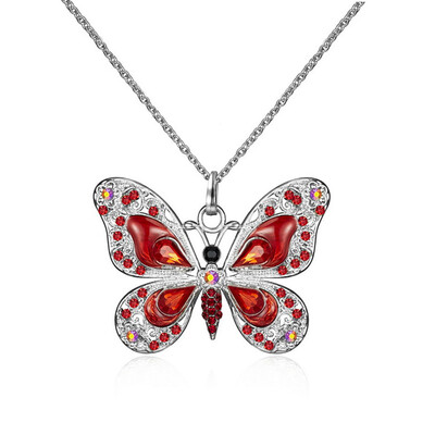 

Fashion Vintage Multicolor Butterfly Animal Pendant Sweater Necklace Jewelry