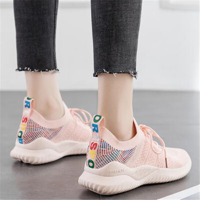 

2019 Women Shoes Plus Size Sneakers Women New Vulcanized Shoes Casual Female Slip On Flat Shoes White Mesh Walking Footwear M09