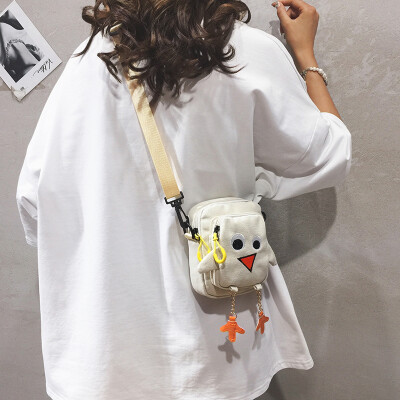 

Cartoon small bag female 2019 new Korean version of the wild wild girl canvas bag funny cute shoulder Messenger bag