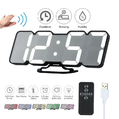 

Upgraded 3D Wireless Remote Digital RGB LED Alarm Clock USB Powered TimeTemperatureDate Display 115-Color Changing 3-Level Brigh