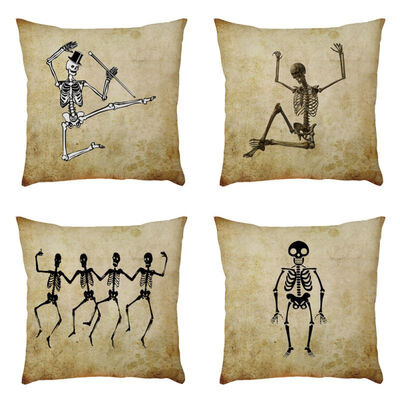 

4PCS Halloween Decorative Pillowcase Soft Material Throw Pillow Covers Cushion Covers 4545cm Home Living Room Decoration