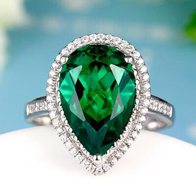 

S925 Silver Inlaid Diamond Water Drop Ring Fashion Womens Jewelry Ring Wedding Engagement Jewelry