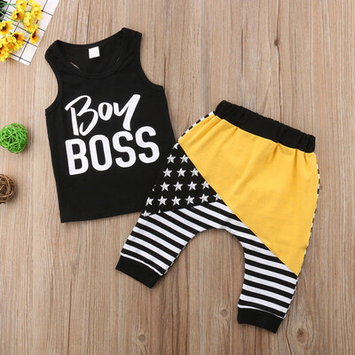 

Summer Newborn Infant Baby Boy Striped Clothes Tops VestShort Pants Outfits
