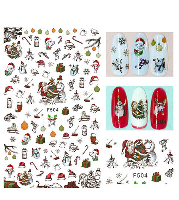 

〖Follure〗1PC Art Decals Nail Wraps Stickers Adhesive Polish Decor Snow Santa