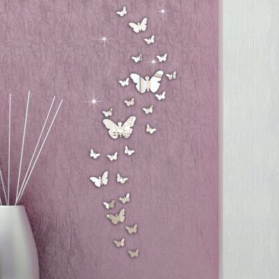 

〖Follure〗30PC Butterfly Combination 3D Mirror Wall Stickers Home Decoration DIY