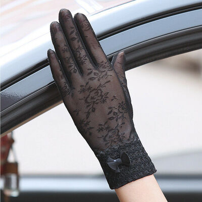 

Summer Women Sun UV Protection Outdoor Breathable Lace Driving Gloves