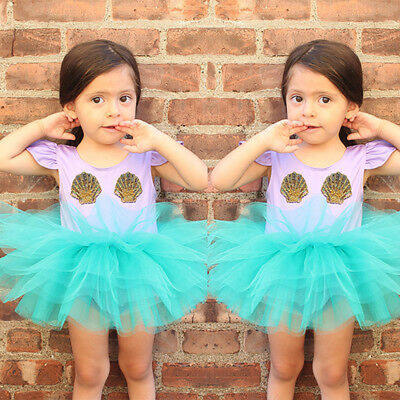 

Hot Summer Newborn Baby Kid Girls Mermaid Romper TuTu Dress Skirts Outfits 0-18M