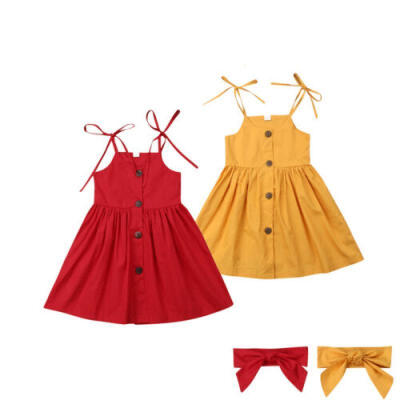 

Summer Toddler Baby Girls Party Dress Sleveless Sundress Clothes Age 1-6 Years