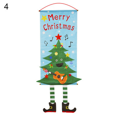 

Merry Christmas Garden Flag Tree Snowman Santa Hanging Party Wall Window Decor