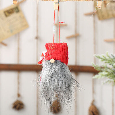 

Christmas Small Delicate Puppet Doll Hanging Home Tree Ornament WhiteRedGray