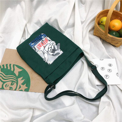 

Canvas bag girl with one shoulder INSS skew dual-purpose student Japanese Haraku graffiti fashion forest chic harbor bags