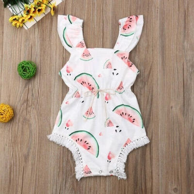 

Newborn Baby Girls Romper Bodysuit Jumpsuit Outfits Summer Watermelon Clothes