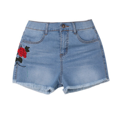 

Retro Womens Summer High Waisted Denim Blue Shorts Ladies Jeans Summer Hot Pants