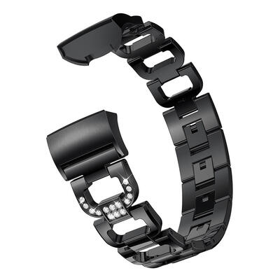 

D Shape Crystal Alloy Watch Band Bracelet Wrist Strap for Fitbit Charge 3