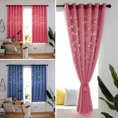 

Double Layers Meteor Pattern Thermal Insulated Blackout Curtains Stitched with White Voile for Living Room Bedroom Window Blinds