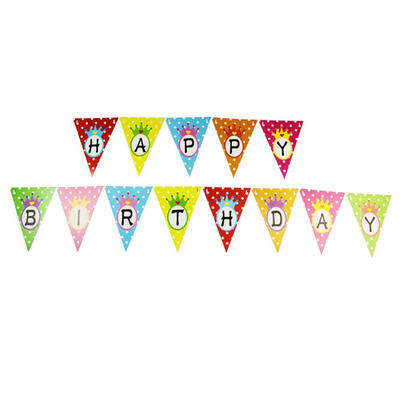 

Happy Birthday Paper Flag Letter Bunting Banners Baby Kids Party Decoration