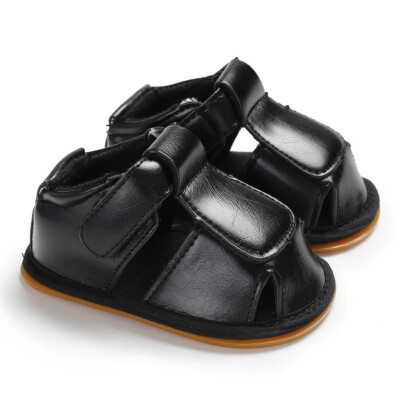 

Baby summer sandals baby boy PU soft rubber bottom solid color fashion toddler shoes for 0-18