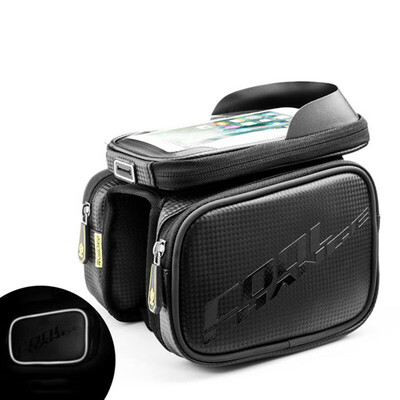 

Cycling Bicycle Waterproof Frame Front Tube Bag Touch Screen Phone Holder Black