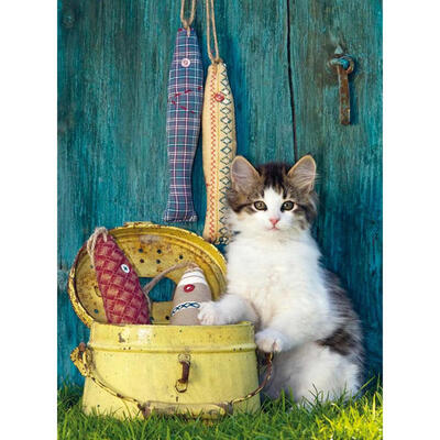 

5D DIY Full Drill Diamond Painting Cat Yard Cross Stitch Embroidery Mosaic