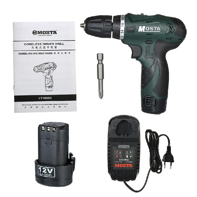 

MOSTA 12V 180W Electric Drill Rechargeable Cordless Drill Kit 1500mAh Li-ion Battery 27Nm 1350rpm LED Lighting Multi-functional P