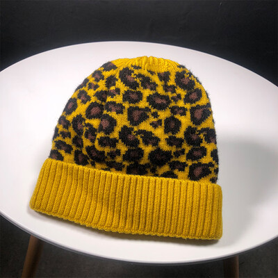 

Pepe Hat Ladys New Leopard Knitted Wool Hat for Autumn&Winter Korean Outdoor Furnished Thickened Warm Turtleneck Hat