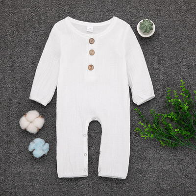 

Newborn Infant Baby Boy Girl Cotton Linen Solid Romper Jumpsuit Clothes Outfits