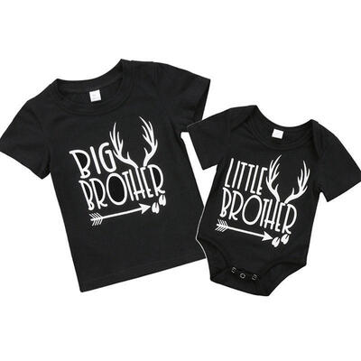 

Kids Boy Big Brother T-shirt Tops Little Sister Baby Boy Romper Bodysuit Matching Summer Tops