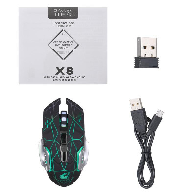 

Free Wolf Wireless Gaming Mouse 2400DPI 7 Breathing Lights Adjustable DPI Mice with 24G&10m33ft Long Transmission Noiseless