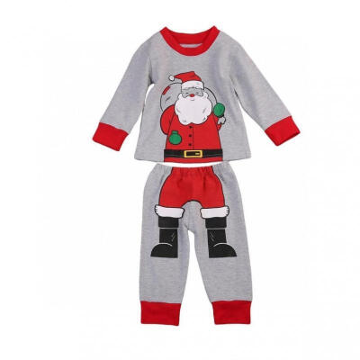 

US Xmas Boys Toddler Kids Cotton Outfit Set Pajamas Sleepwear Pyjamas Nightwear