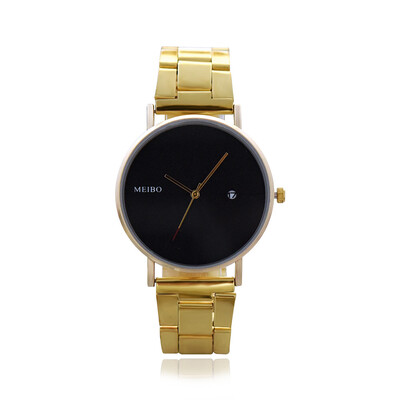 

Simple scale alloy steel belt watch fashion calendar male