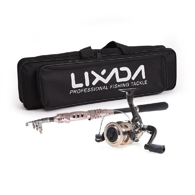 

Lixada Telescopic Fishing Rod&Reel Combo Full Kit Carbon Fiber Fishing Rod Pole Spinning Fishing Reel Fishing Tackle Carri