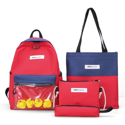

Double shoulder bag female Korean version two shoulder back cute girl schoolbag junior high school student schoolbag four pieces s