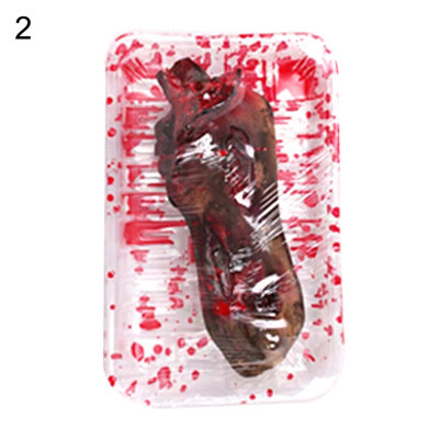 

Realistic Bloody Hand Foot Body Part Plate Halloween Decor Party Prank Props