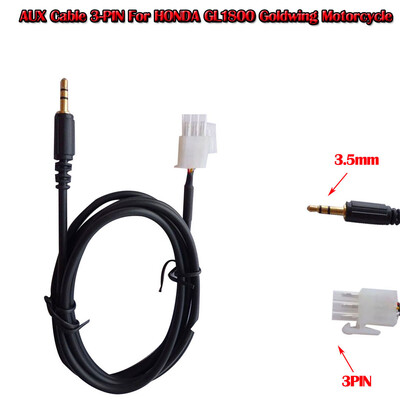 

Tailored New 35MM Smartphone AUX Cable 3-PIN For HONDA GL1800 Goldwing Motorcycle
