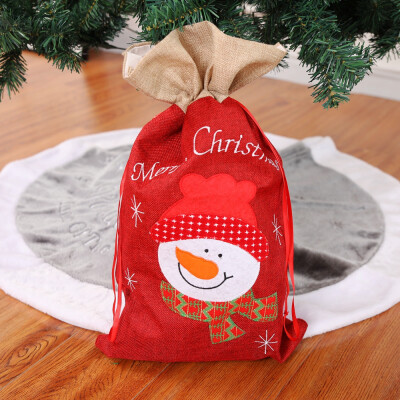 

Toponeto Santa Burlap Gift Bag Tote Bag Decoration Christmas Party Supplies