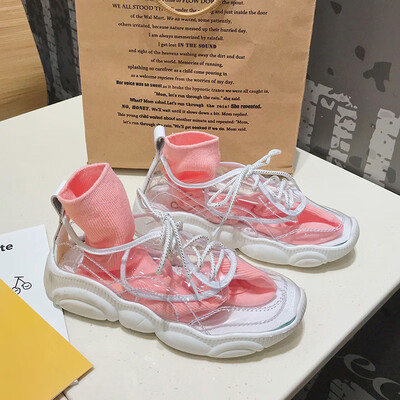 

Torre shoes womens shoes spring wisdom smoked transparent white shoes ins Super Fire Bear shoes sneakers