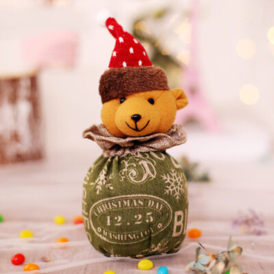 

Tailored Christmas Sled Shape Portable Candy Bag Cartoon Deer Pattern Apple pouch Snowman
